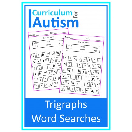 Trigraphs Phonics Word Searches